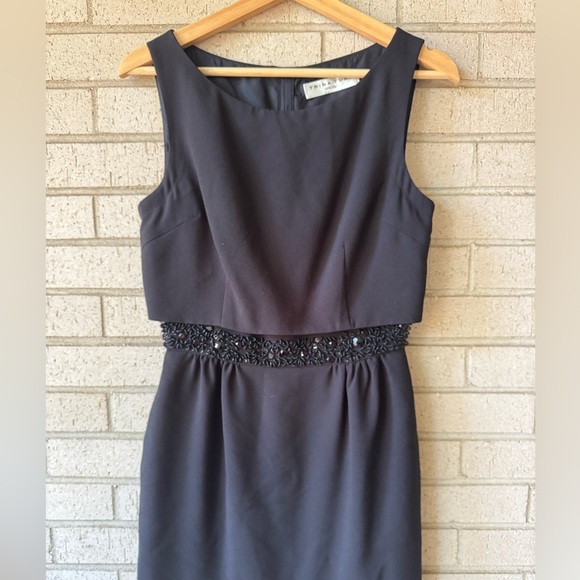 Trina Turk Black Midi Dress with Beaded Embellishment - Picture 4 of 6
